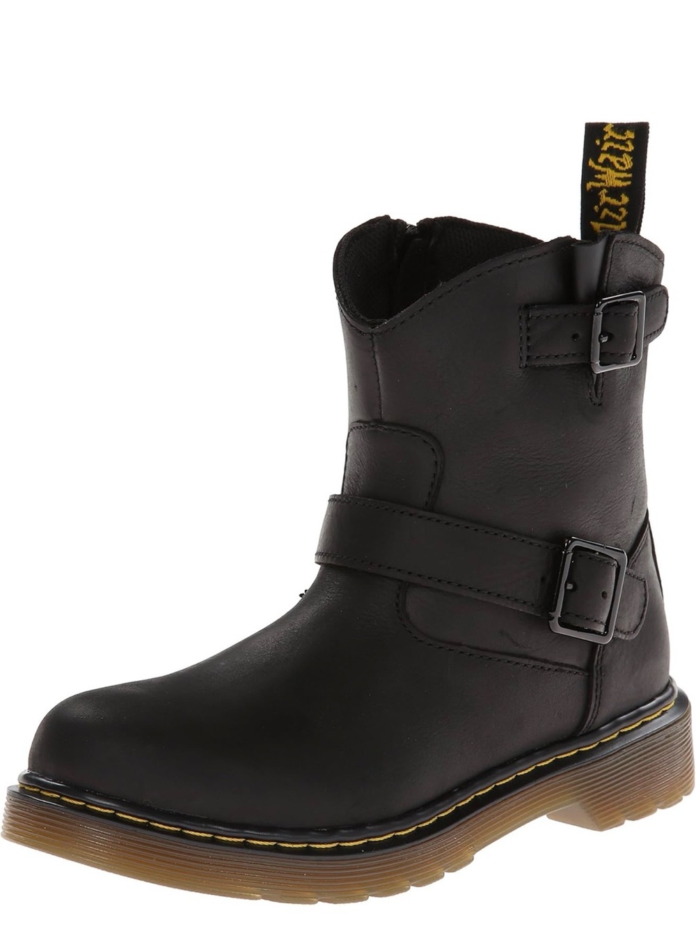 Dr Martens Black Blip Lydia moto boots kids sz 3